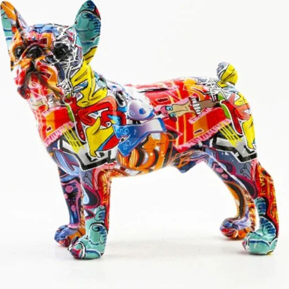 Interior Illusions French Bulldog Graffiti Painted Statue - Picture 1 of 11
